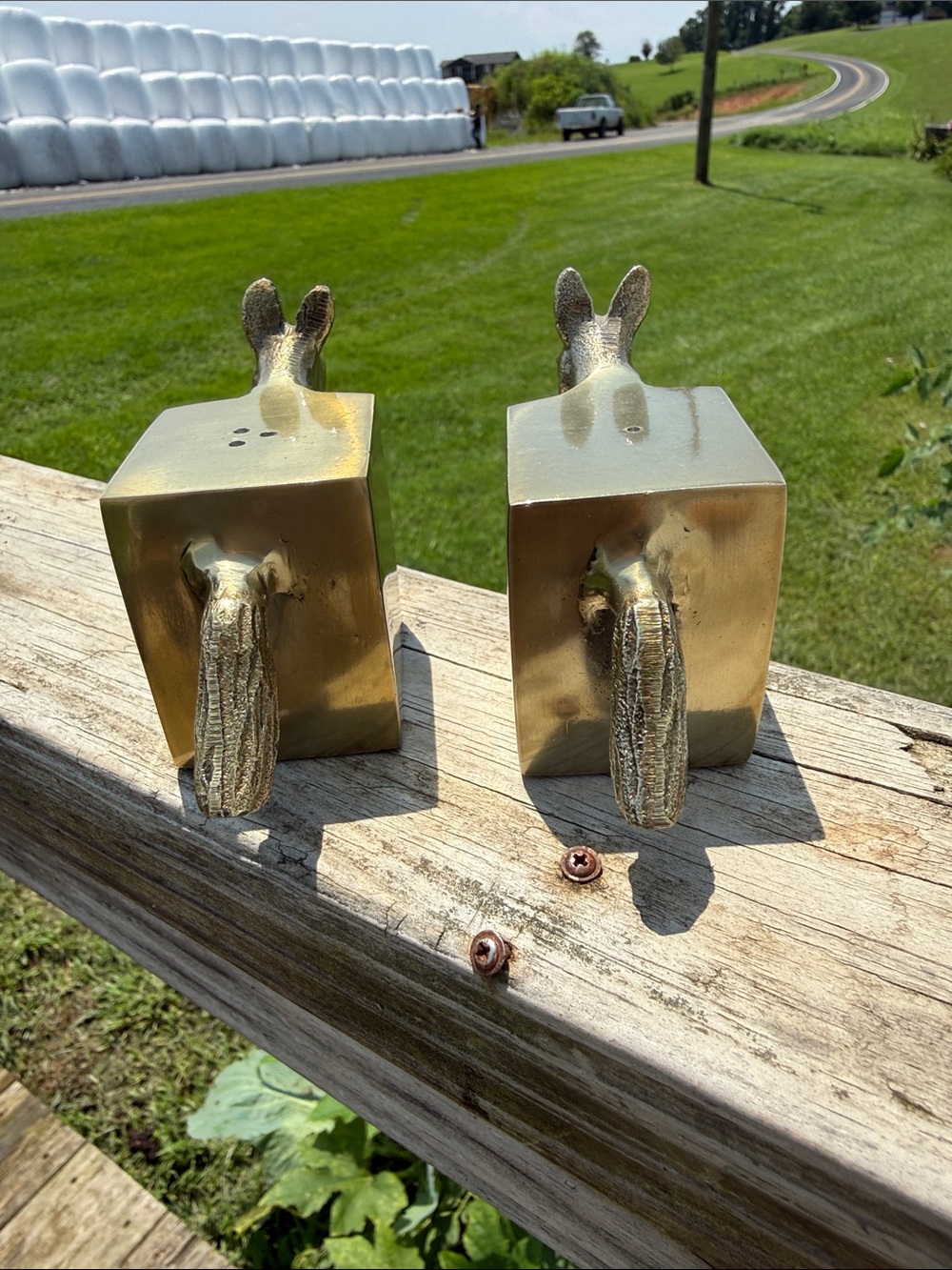 Brass Donkey Head salt and pepper shakers Gold Decorative Home Accent - Picture 3 of 5